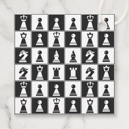 Ontwerp van schaakartikelen bedankjes labels (Achterkant)