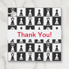 Ontwerp van schaakartikelen bedankjes labels