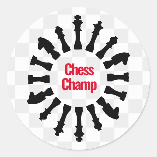 Ontwerp van schaakartikelen ronde sticker (Voorkant)