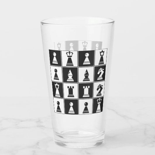 Ontwerp van schaakstukken Drink glas (Achterkant)