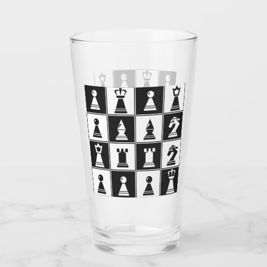 Ontwerp van schaakstukken Drink glas (Voorkant)