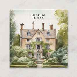 Ontwerp van schildpaddestoelen - landschappen, mak vierkante visitekaartje