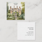 Ontwerp van schildpaddestoelen - landschappen, mak vierkante visitekaartje (Voorkant / Achterkant)