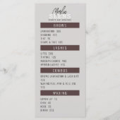 Ontwerp van schoonheidssalon behandelmenu menu (Voorkant)