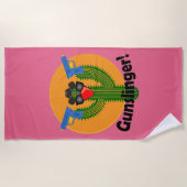 Ontwerp van schuttercactus - strandhanddoek strandlaken (Voorkant)