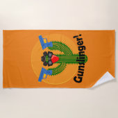 Ontwerp van schuttercactus - strandhanddoek strandlaken (Voorkant)