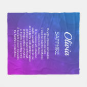 Ontwerp van september Birthstone Sapphire Fleece Deken (Voorkant (Horizontaal))