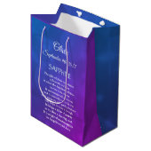 Ontwerp van september Birthstone Sapphire Medium Cadeauzakje (Voorkant Gekanteld)