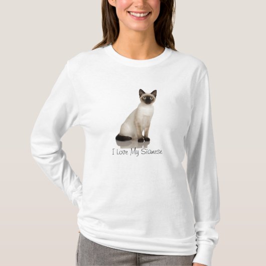 Ontwerp van Siamese katfoto T-shirt (Voorkant)