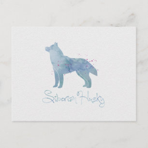 Ontwerp van Siberian Husky-Waterverf Briefkaart