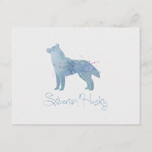 Ontwerp van Siberian Husky-Waterverf Briefkaart (Voorkant)