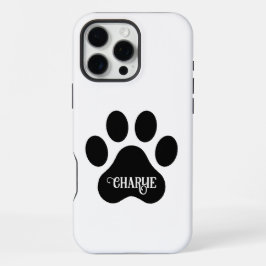 Ontwerp van silhouet van hondenpoot met naam iPhone 16 pro max hoesje
