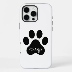 Ontwerp van silhouet van hondenpoot met naam iPhone 16 pro max hoesje