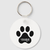 Ontwerp van silhouet van hondenpoot met naam sleutelhanger (Voorkant)