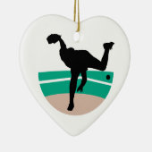 ontwerp van silhouet van honkbalpitcher keramisch ornament (Rechts)