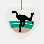 ontwerp van silhouet van honkbalpitcher keramisch ornament (Achterkant)