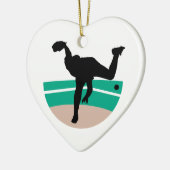 ontwerp van silhouet van honkbalpitcher keramisch ornament (Links)