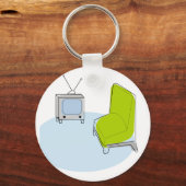 Ontwerp van Sleutelhanger Retro-tv en -stoel (Voorkant)