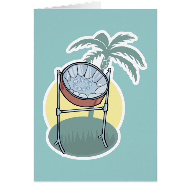 ontwerp van stalen trommel en palmboom (Voorkant)