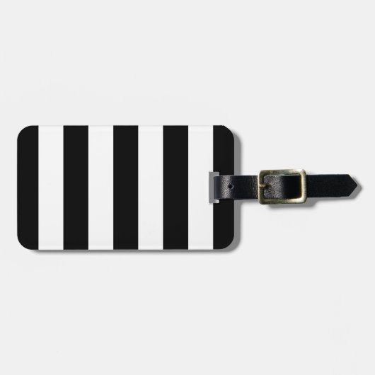 Ontwerp van standaard zwarte en witte strepen bagagelabel (Voorkant horizontaal)
