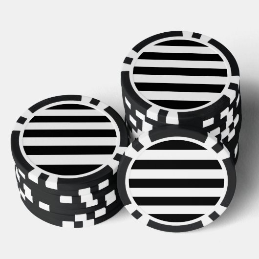 Ontwerp van standaard zwarte en witte strepen pokerchips (Opstapeling)