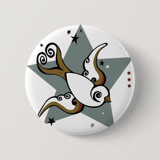 Ontwerp van stedenzwevende tattoo ronde button 5,7 cm (Voorkant)