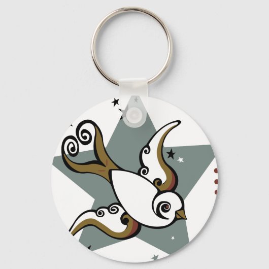 Ontwerp van stedenzwevende tattoo sleutelhanger (Voorkant)