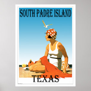 Ontwerp van  strand Poster Zuid-Padre Island