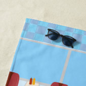 Ontwerp van Super Cute Retro Diner Fun Fifes Strandlaken (In situ)