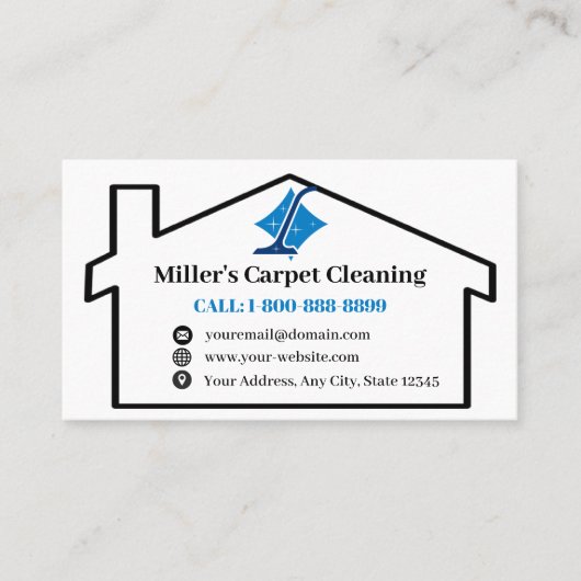Ontwerp van tapijt- en Tegel-reinigingsprogramma v Visitekaartje (Voorkant)