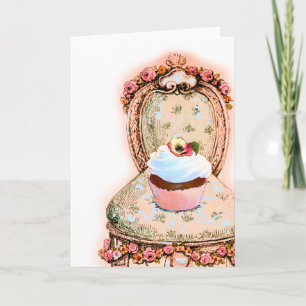 Ontwerp van Tea Party Cupcake Aankondiging