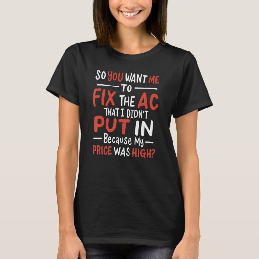 Ontwerp van technische HVAC-technicus T-shirt (Voorkant)