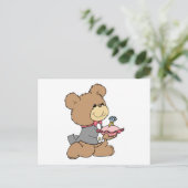 ontwerp van teddybeer voor voorstel of ringdrager briefkaart (Staand voorkant)