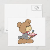 ontwerp van teddybeer voor voorstel of ringdrager briefkaart (Voorkant / Achterkant)