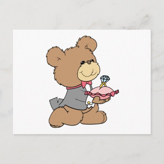 ontwerp van teddybeer voor voorstel of ringdrager briefkaart (Voorkant)