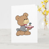ontwerp van teddybeer voor voorstel of ringdrager kaart (Gele Bloem)