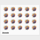 Ontwerp van tekst en Afbeelding Ronde Sticker (Vel)