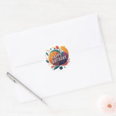 Ontwerp van tekst en Afbeelding Ronde Sticker (Envelop)