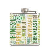 Ontwerp van tekst voor theelontbijt heupfles (Achterkant)