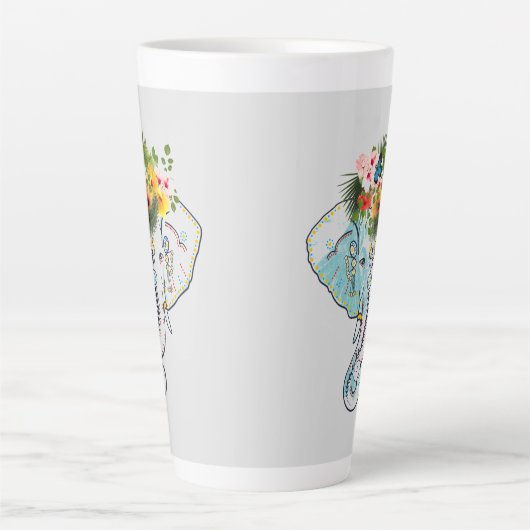 Ontwerp van Thaise olifanten Coffee en Tea-Mok Latte Mok (Voorkant)