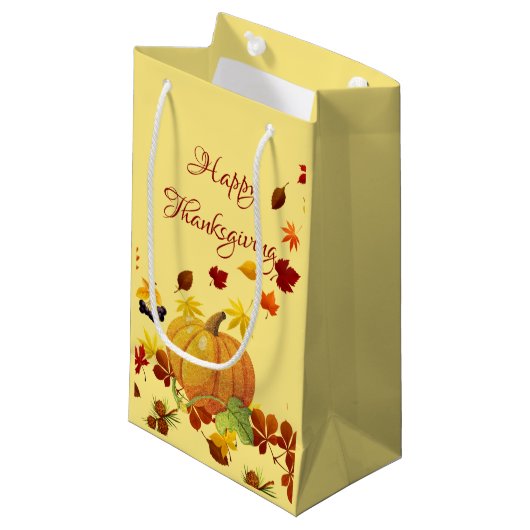 Ontwerp van Thanksgiving Klein Cadeauzakje (Voorkant Gekanteld)