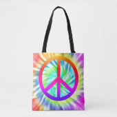 Ontwerp van Tie Dye Peace Sign-Canvas tas (Voorkant)