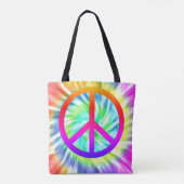 Ontwerp van Tie Dye Peace Sign-Canvas tas (Achterkant)