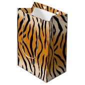 Ontwerp van tijger Stripes Medium Cadeauzakje (Voorkant Gekanteld)
