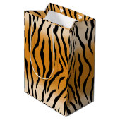 Ontwerp van tijger Stripes Medium Cadeauzakje (Achterkant Gekanteld)