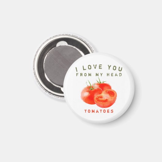 Ontwerp van tomatentekst - magneet (Voorkant / Achterkant)