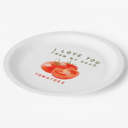 Ontwerp van tomatentekst - papieren bordje (Gekanteld)