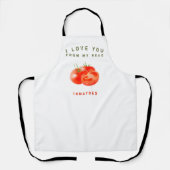 Ontwerp van  tomatentekst -  schort (Voorkant)