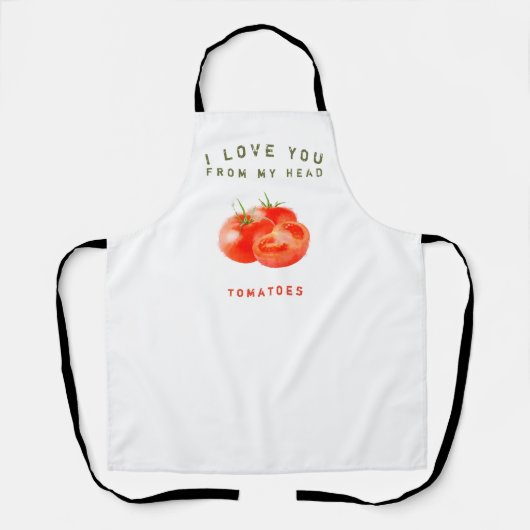 Ontwerp van  tomatentekst -  schort (Voorkant)