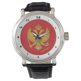 Ontwerp van trendy mode van Montenegro-vlag en Mon Horloge